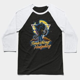 Retro Smashing Hedgehog Baseball T-Shirt